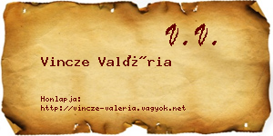 Vincze Valéria névjegykártya